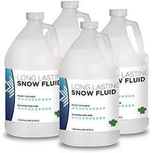 imageFroggys Flakes Snow Machine Fluid LongLasting Formula Snow Fluid with 75 Feet FloatDrop Makes 4 Gallons4 Gallons Concentrate
