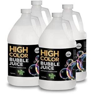 imageFroggys Fog High Color Bubble Juice Strong LongLasting Bubble Solution Creates Iridescent Bubbles for Bubble Machines Bubblers and Bubble Wands 1 Gallon4 Gallon Case